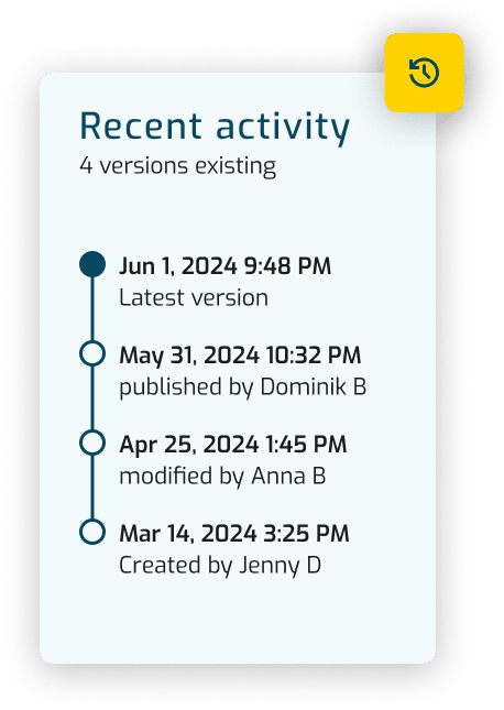 Track internal template history